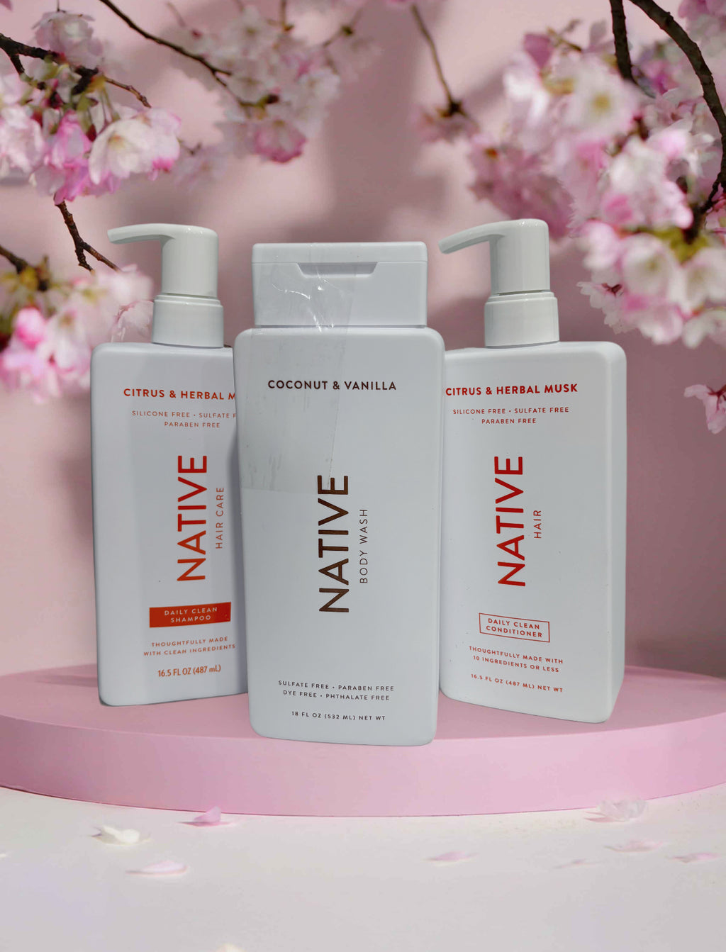Native Shampoo, Conditioner & Body Wash set