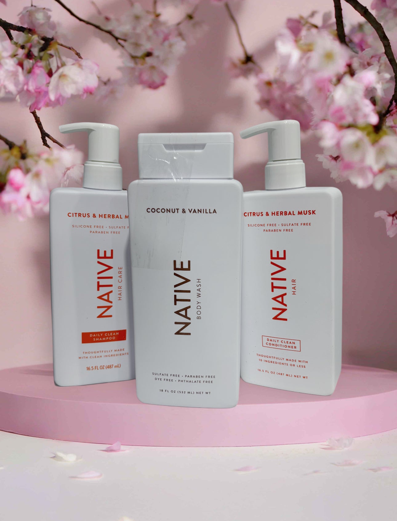 Native Shampoo, Conditioner & Body Wash set